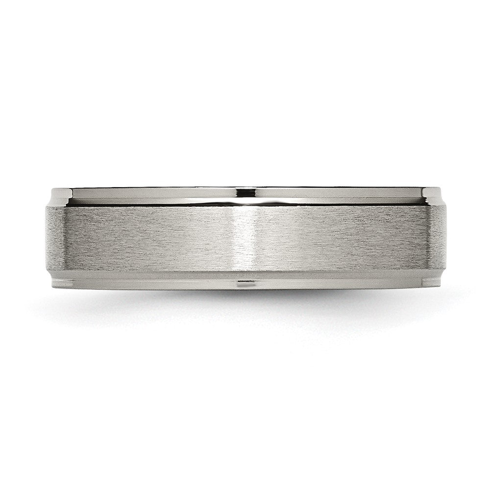 Chisel Titanium Brushed Center 6mm Ridged Edge Band