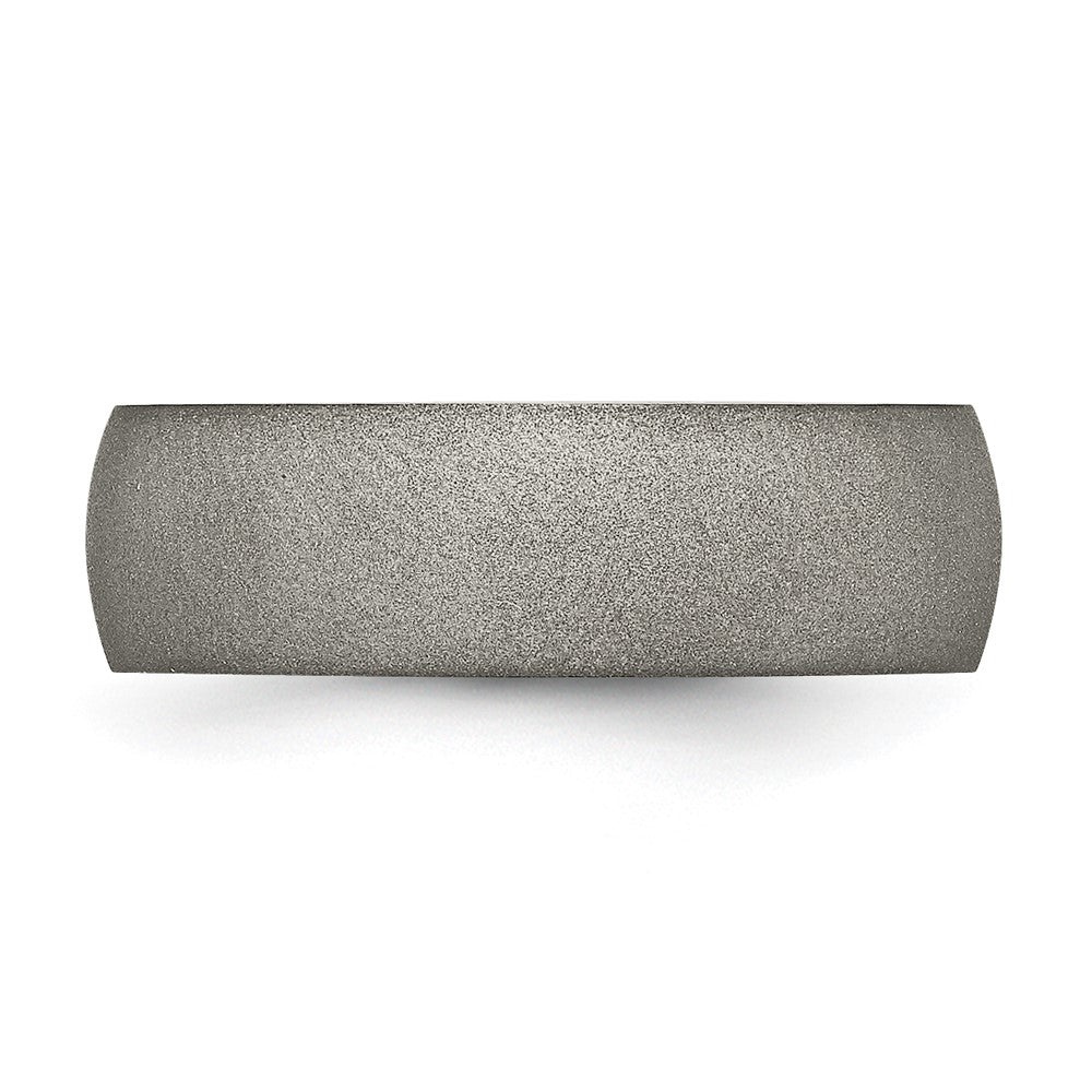 Chisel Titanium Stone Finish 7mm Half Round Band