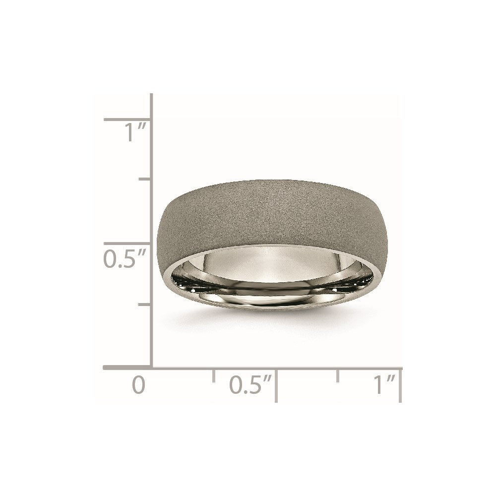 Chisel Titanium Stone Finish 7mm Half Round Band