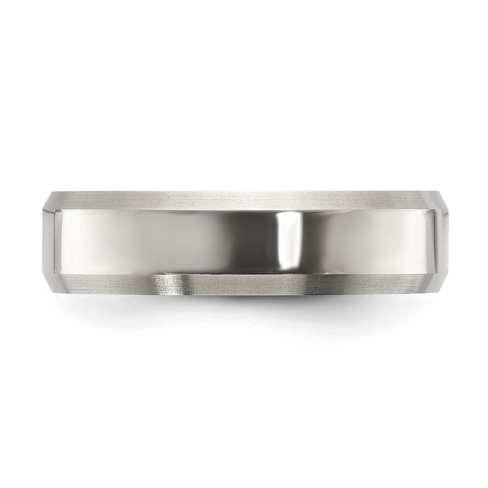 Chisel Titanium Brushed and Polished 6mm Beveled Edge Band