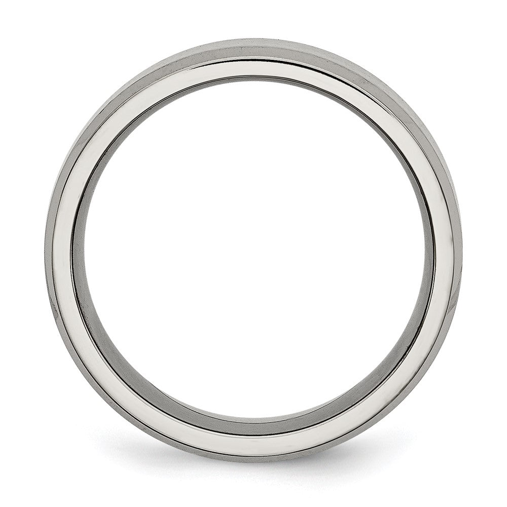 Chisel Titanium Brushed and Polished 8mm Beveled Edge Band