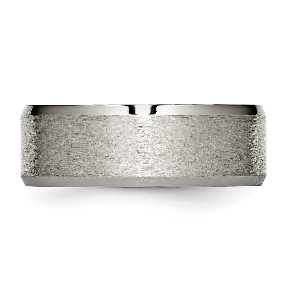 Chisel Titanium Brushed and Polished 8mm Beveled Edge Band