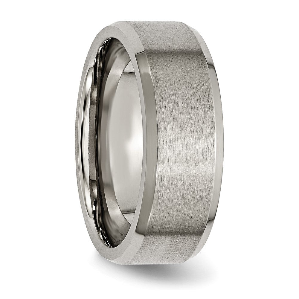 Chisel Titanium Brushed and Polished 8mm Beveled Edge Band