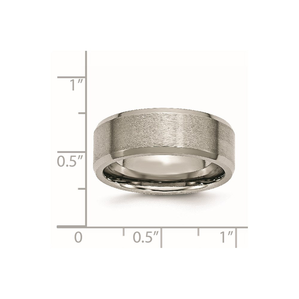 Chisel Titanium Brushed and Polished 8mm Beveled Edge Band