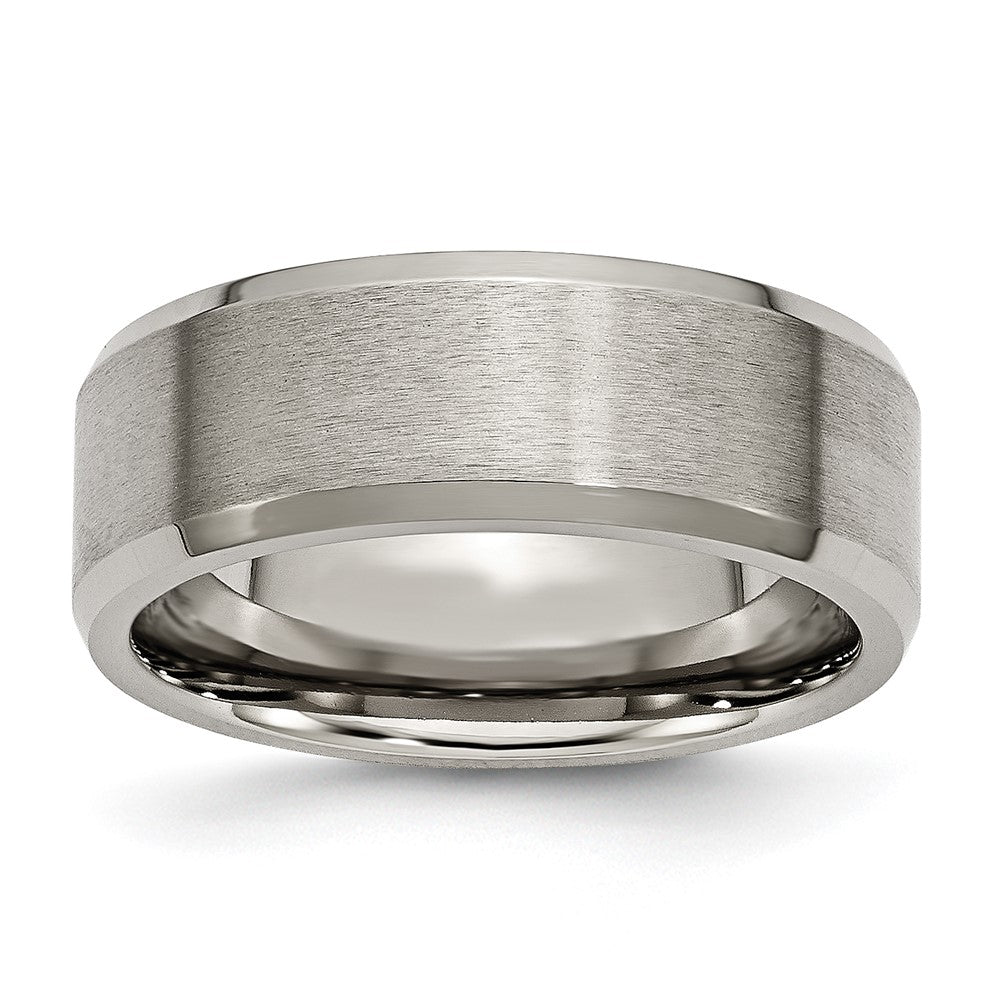 Chisel Titanium Brushed and Polished 8mm Beveled Edge Band