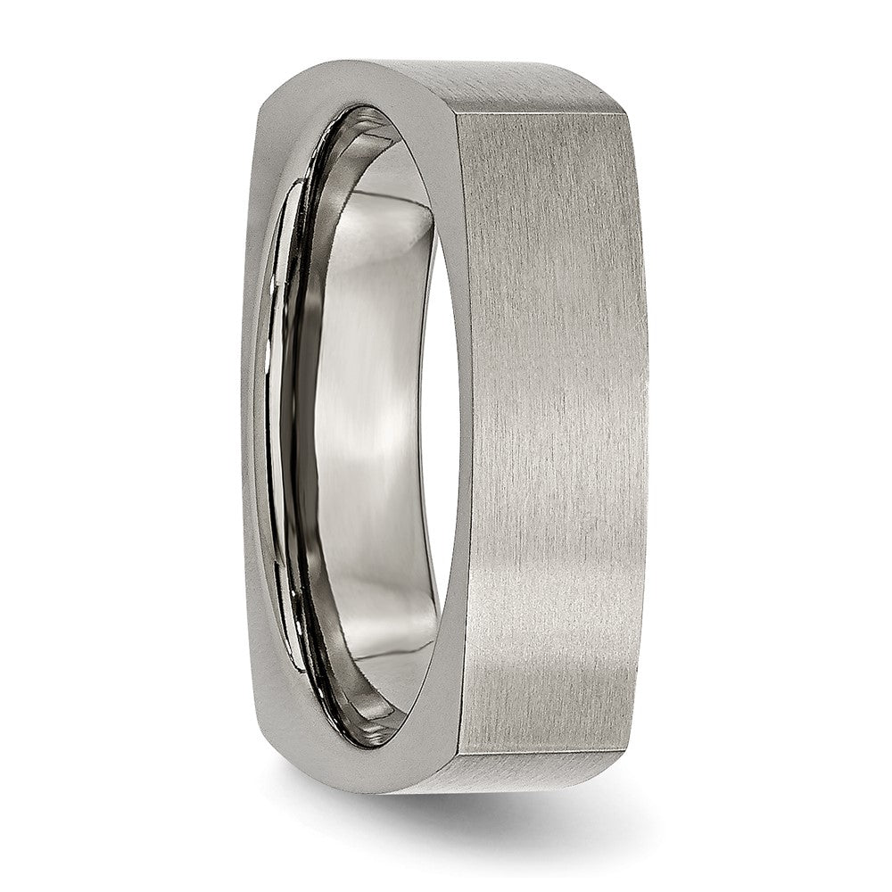 Titanium Satin 6mm Square Band