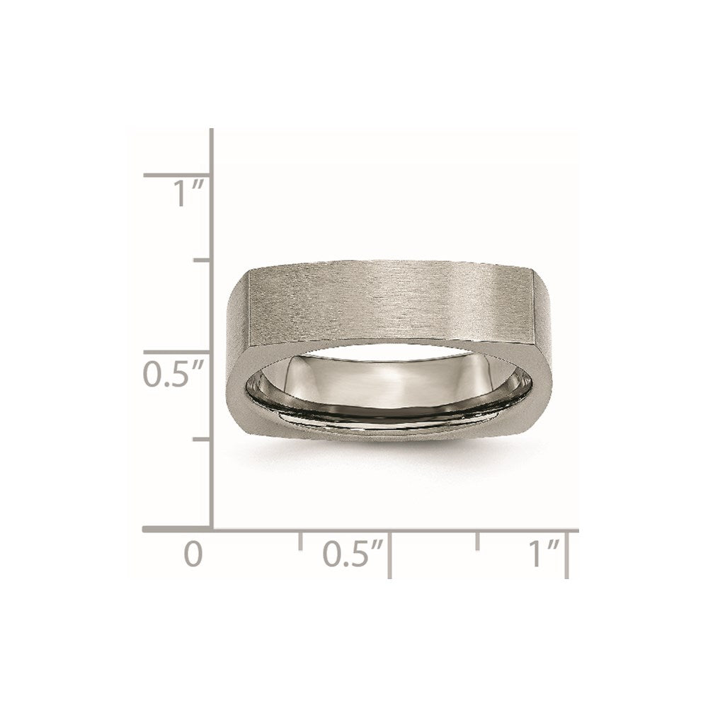 Titanium Satin 6mm Square Band