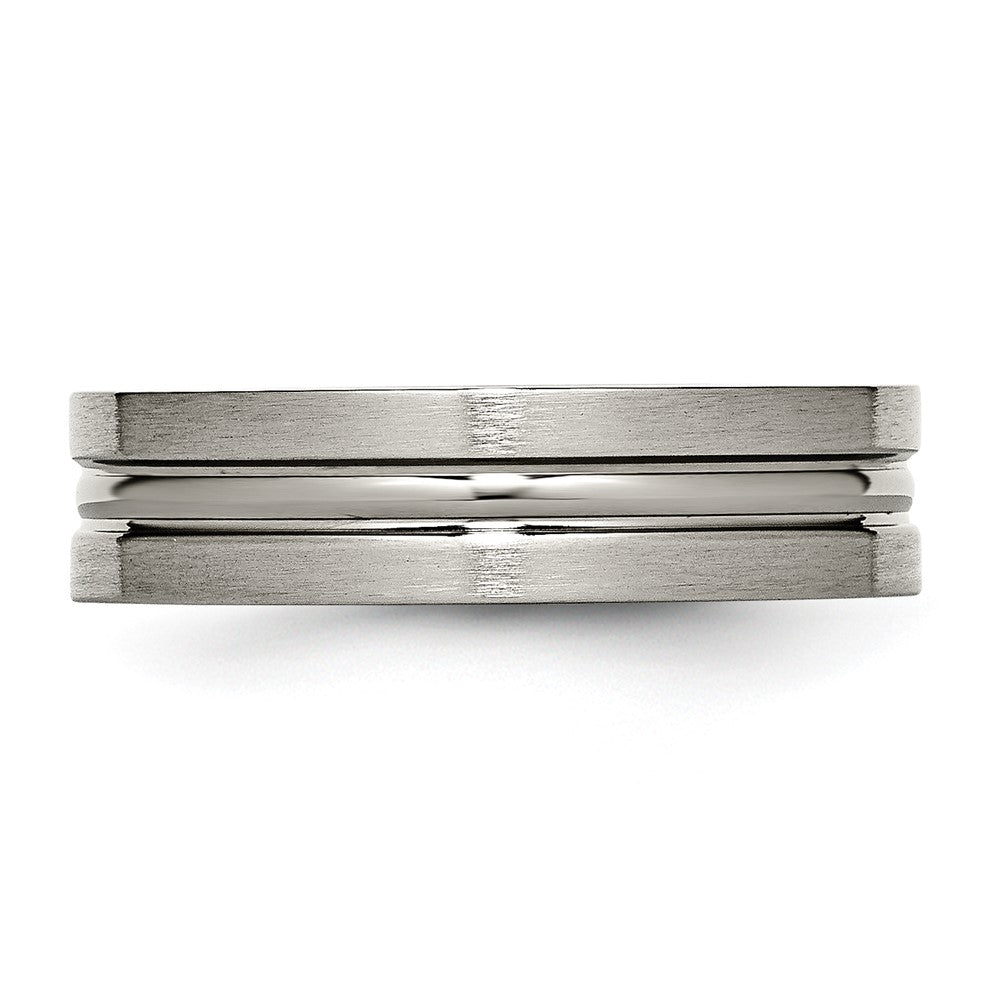 Chisel Titanium Brushed and Polished 6mm Grooved Band