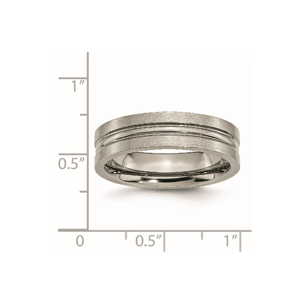 Chisel Titanium Brushed and Polished 6mm Grooved Band