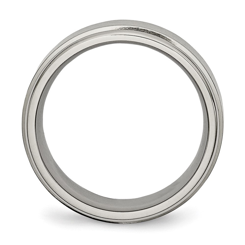 Chisel Titanium Brushed Center 8mm Ridged Edge Band