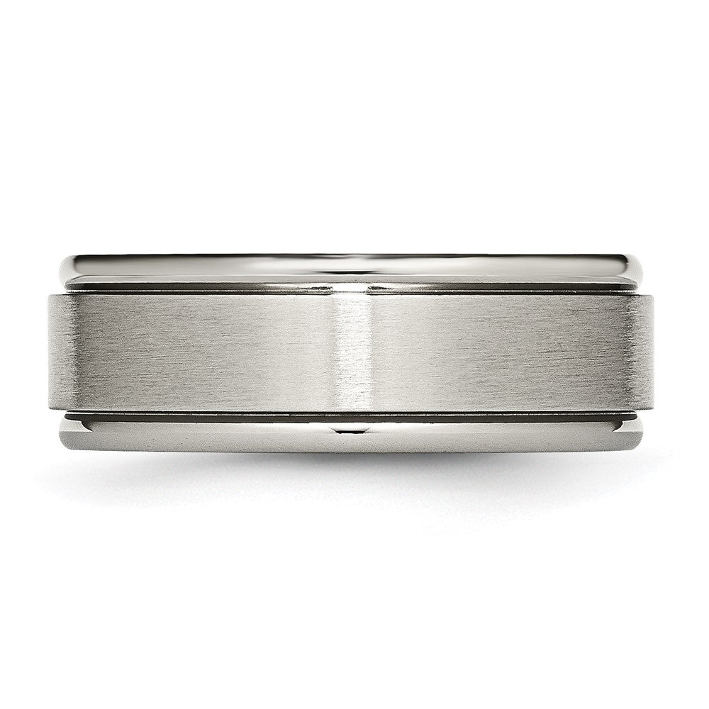 Chisel Titanium Brushed Center 8mm Ridged Edge Band