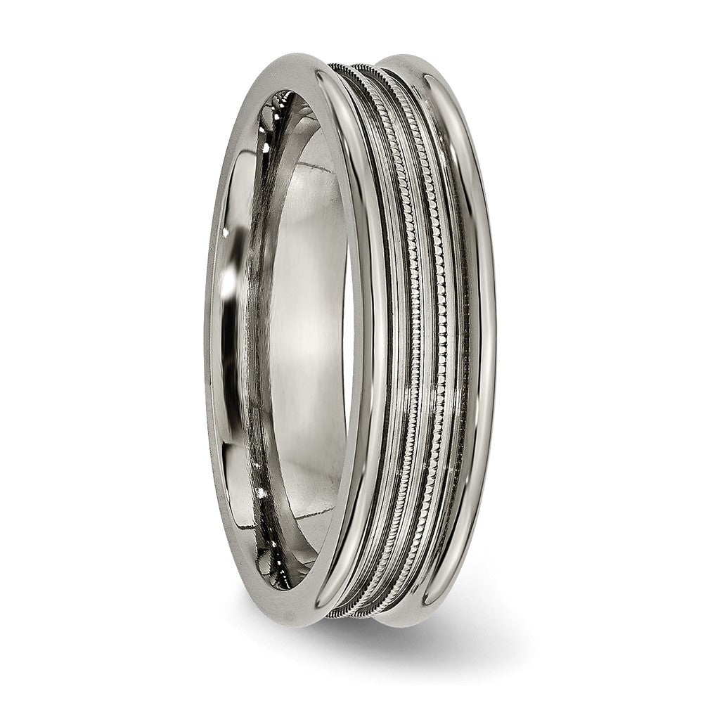 Titanium Grooved and Beaded 6mm Polished Band