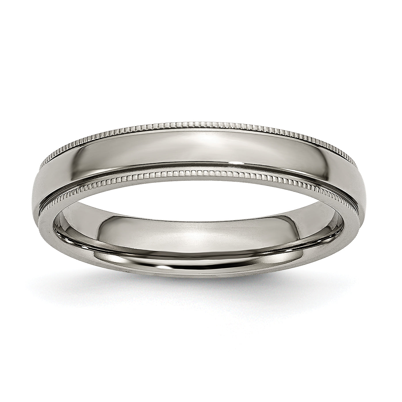 Titanium Grooved and Beaded Edge 4mm Polished Band TB131