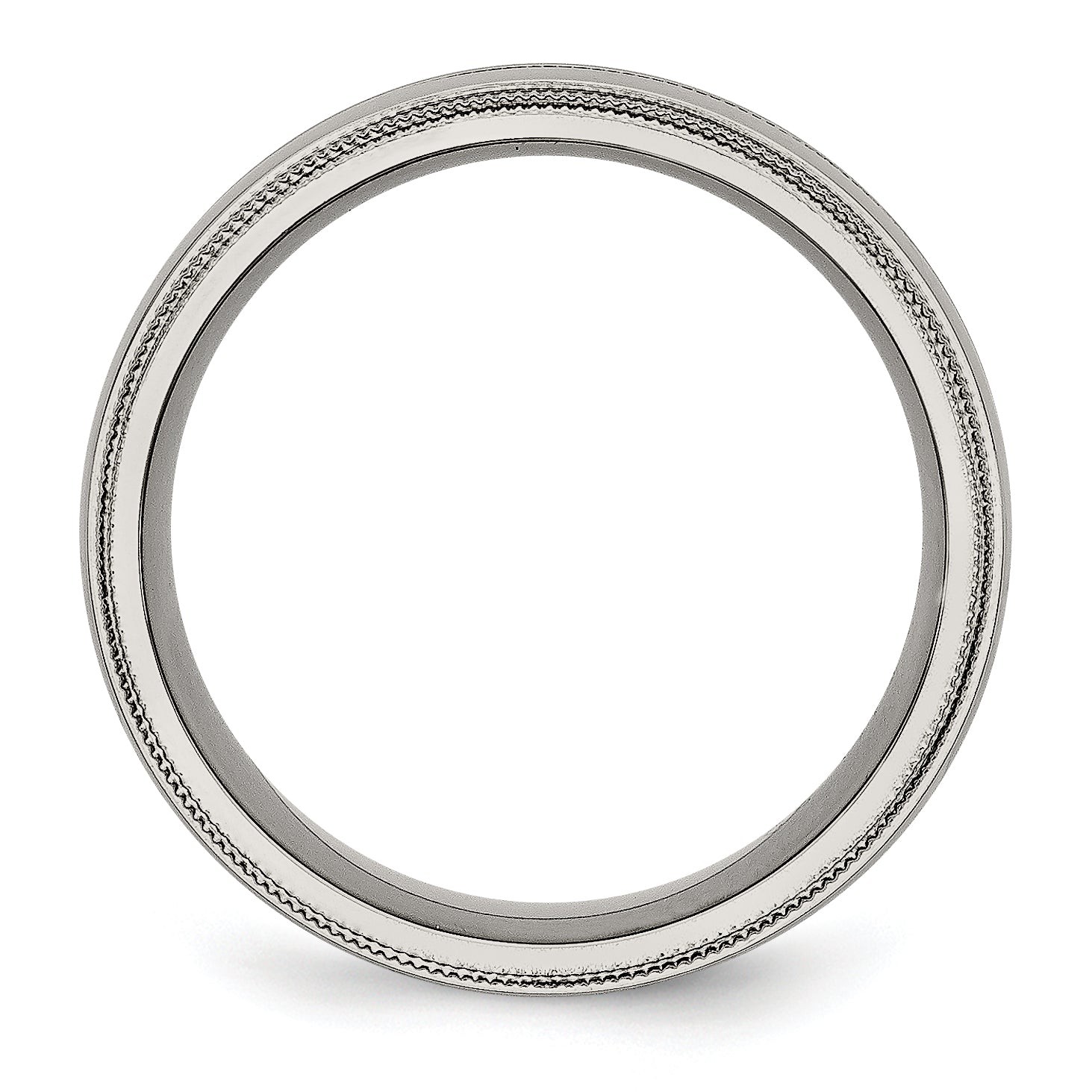 Titanium Grooved and Beaded Edge 8mm Polished Band TB136