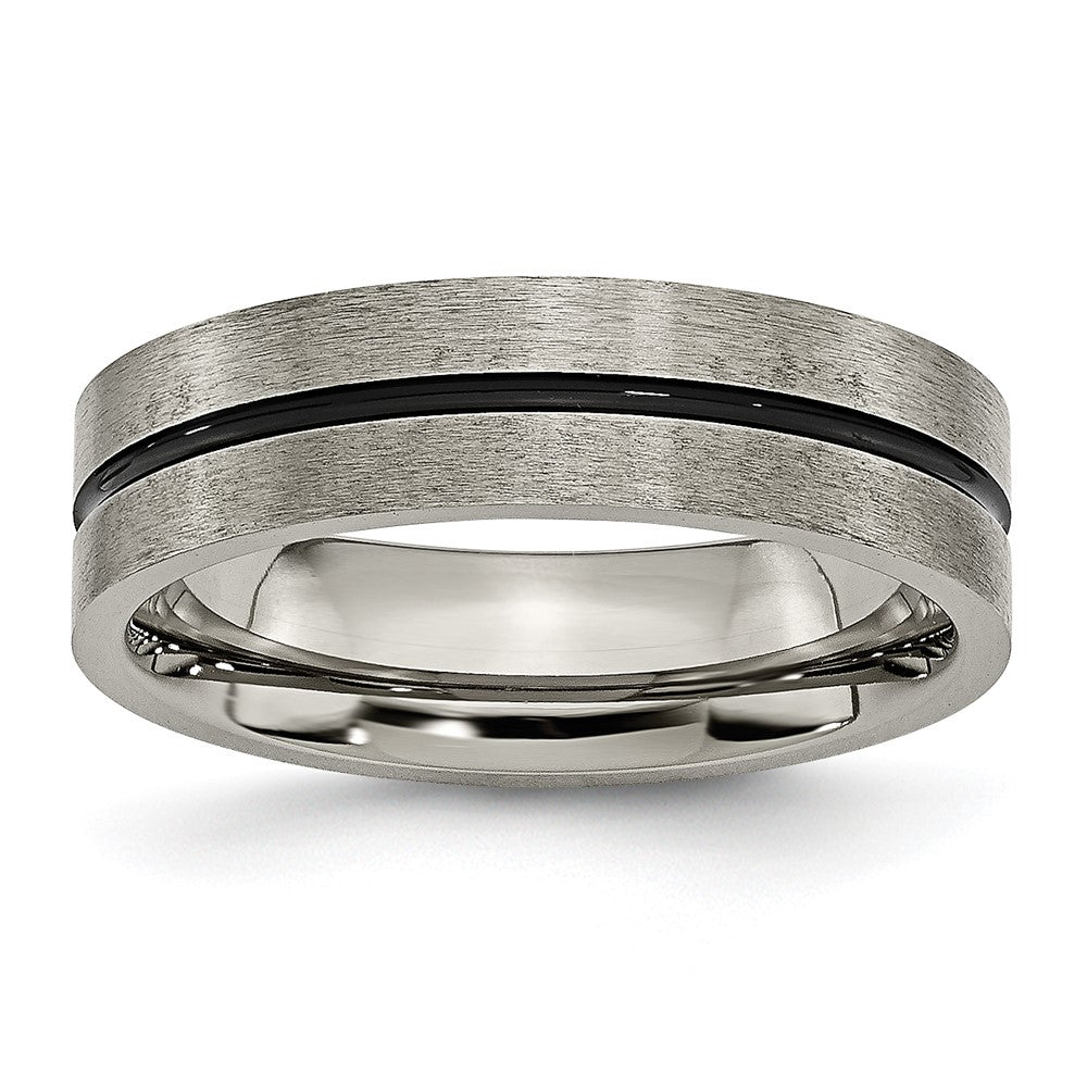 Titanium Black Enamel 6mm Brushed Band