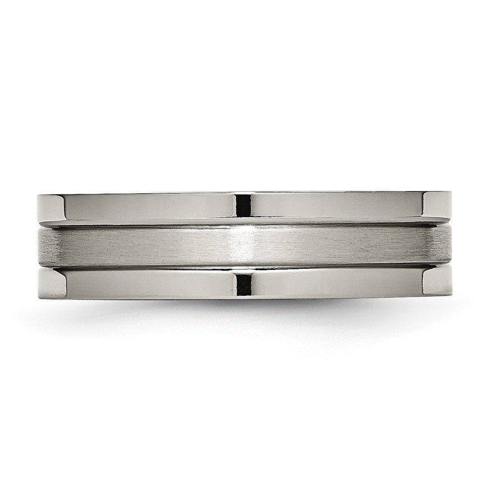 Chisel Titanium Brushed and Polished 6mm Grooved Band