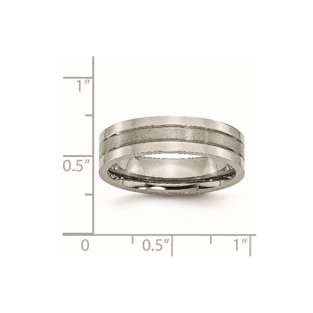 Chisel Titanium Brushed and Polished 6mm Grooved Band