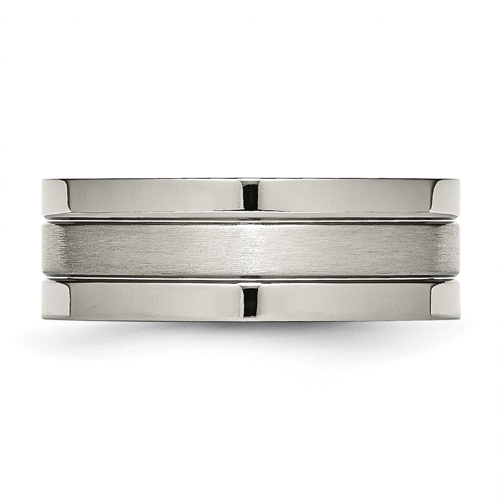 Chisel Titanium Brushed Center 8mm Grooved Band