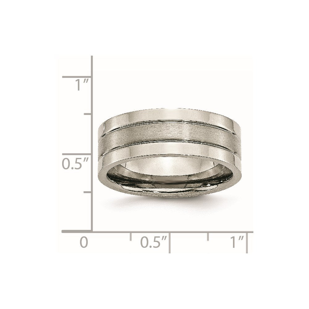 Chisel Titanium Brushed Center 8mm Grooved Band