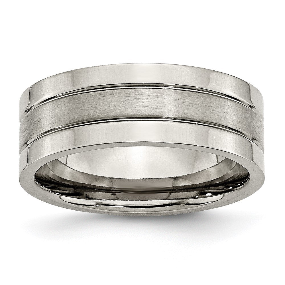 Chisel Titanium Brushed Center 8mm Grooved Band