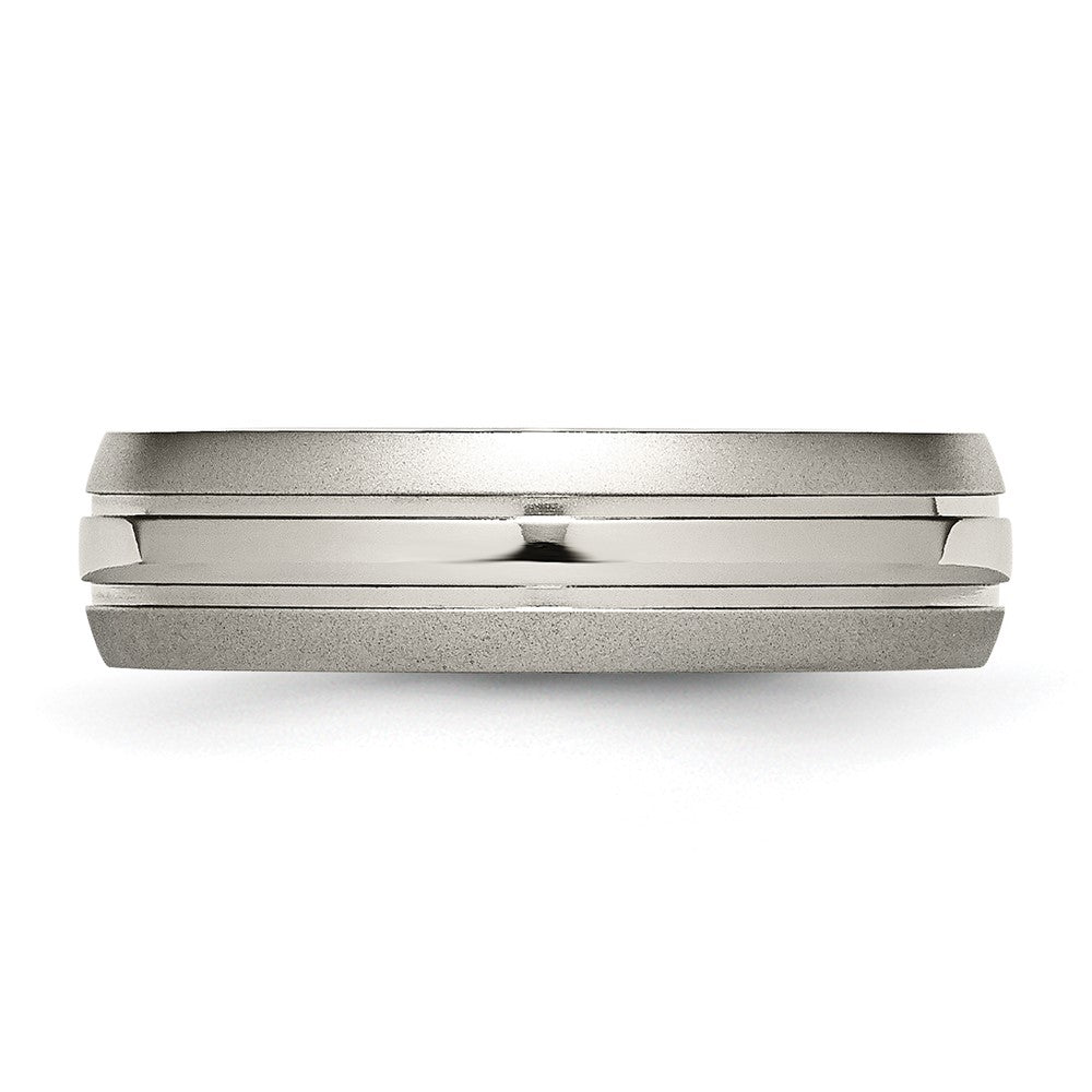 Chisel Titanium Brushed and Polished 6mm Grooved Band