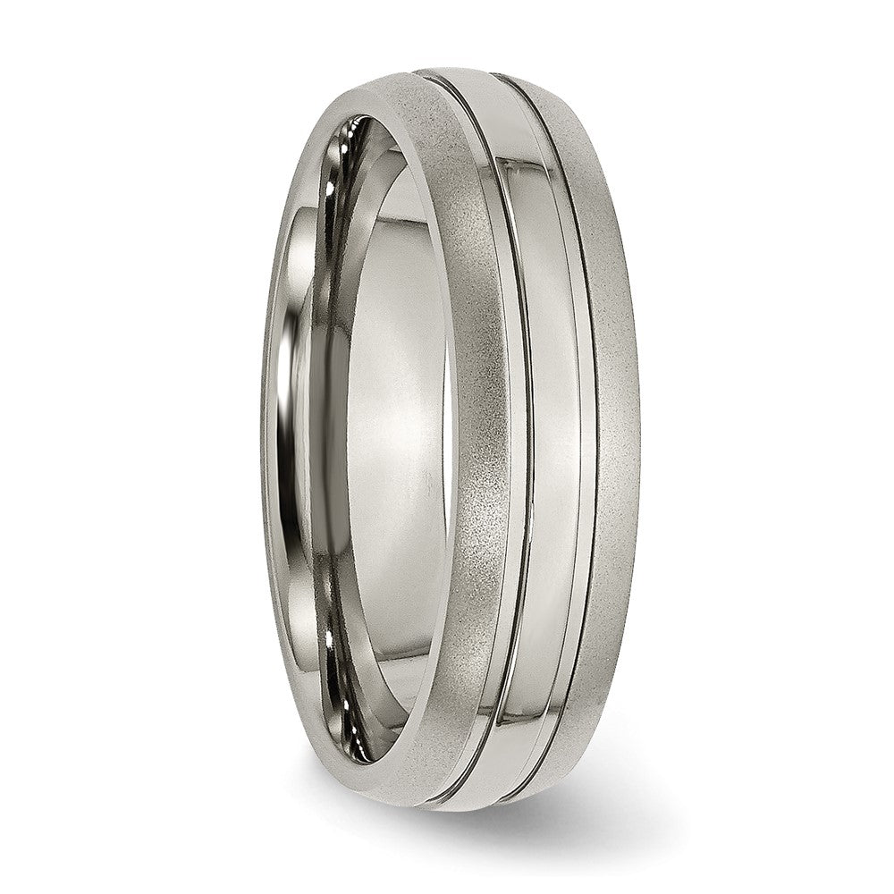 Chisel Titanium Brushed and Polished 6mm Grooved Band