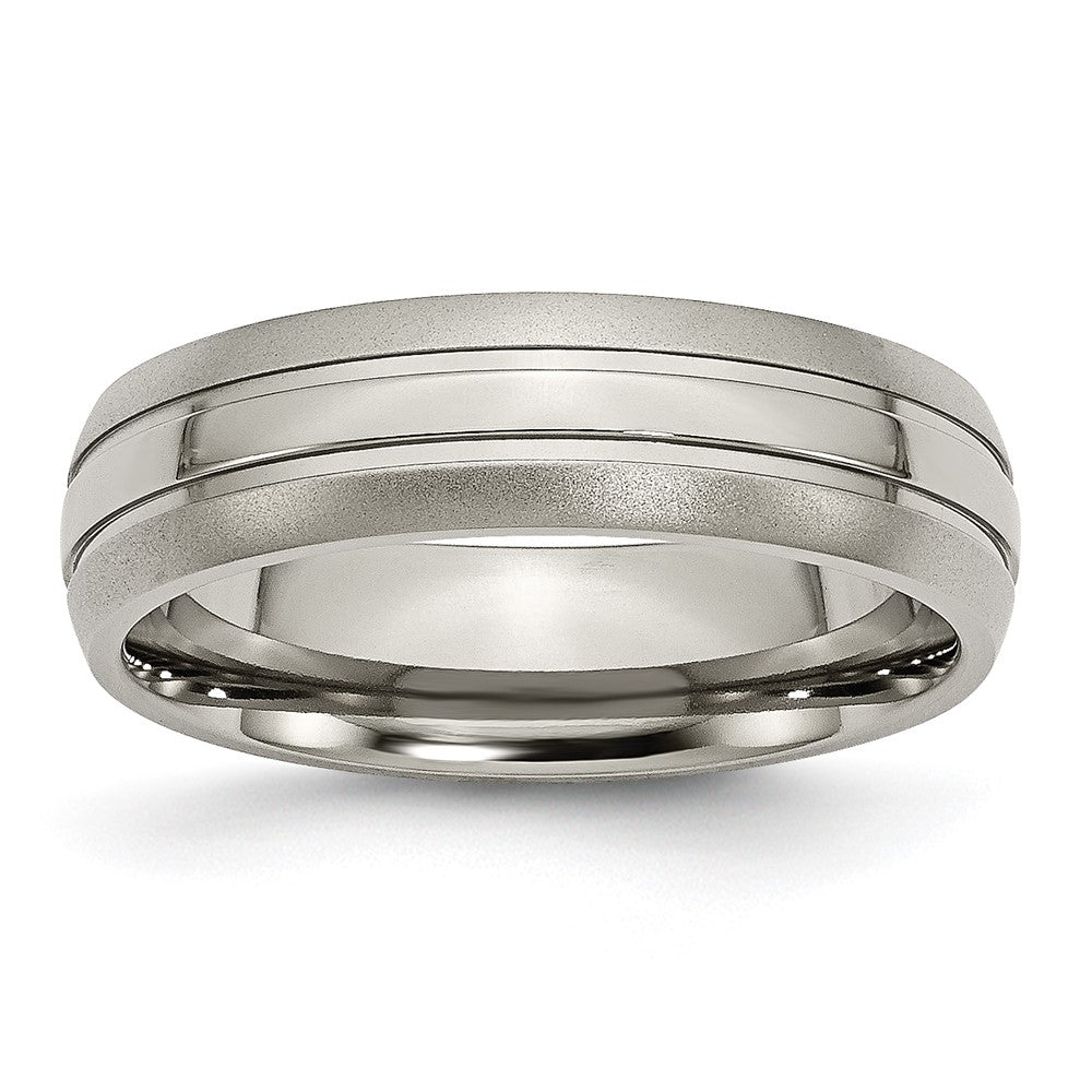 Chisel Titanium Brushed and Polished 6mm Grooved Band