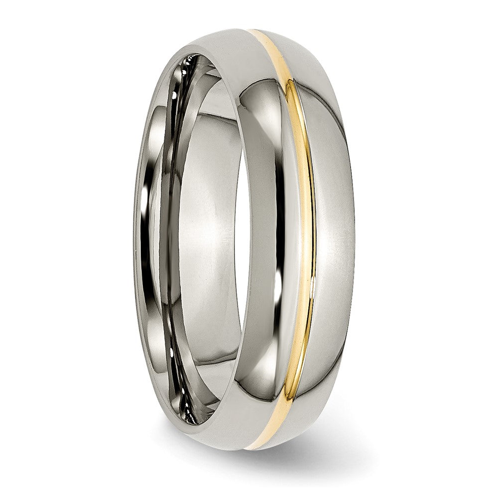 Chisel Titanium Polished Yellow IP-plated 6mm Grooved Band