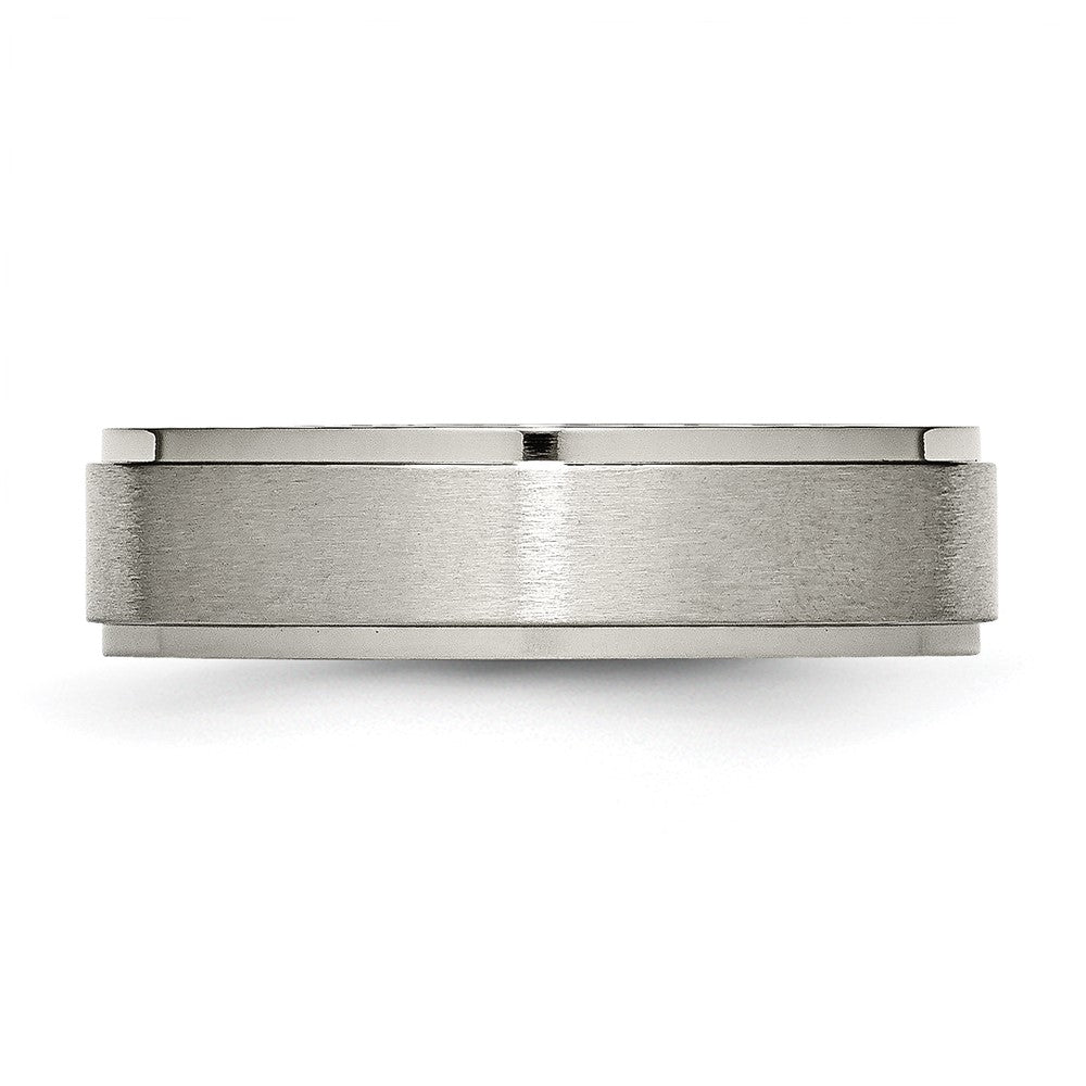 Chisel Titanium Brushed Center 6mm Ridged Edge Band