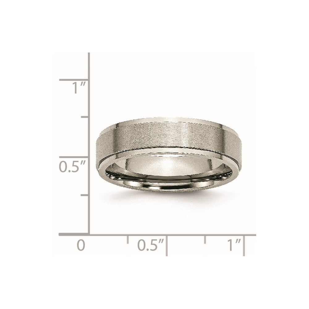 Chisel Titanium Brushed Center 6mm Ridged Edge Band