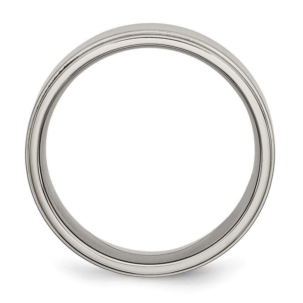 Chisel Titanium Brushed Center 8mm Ridged Edge Band