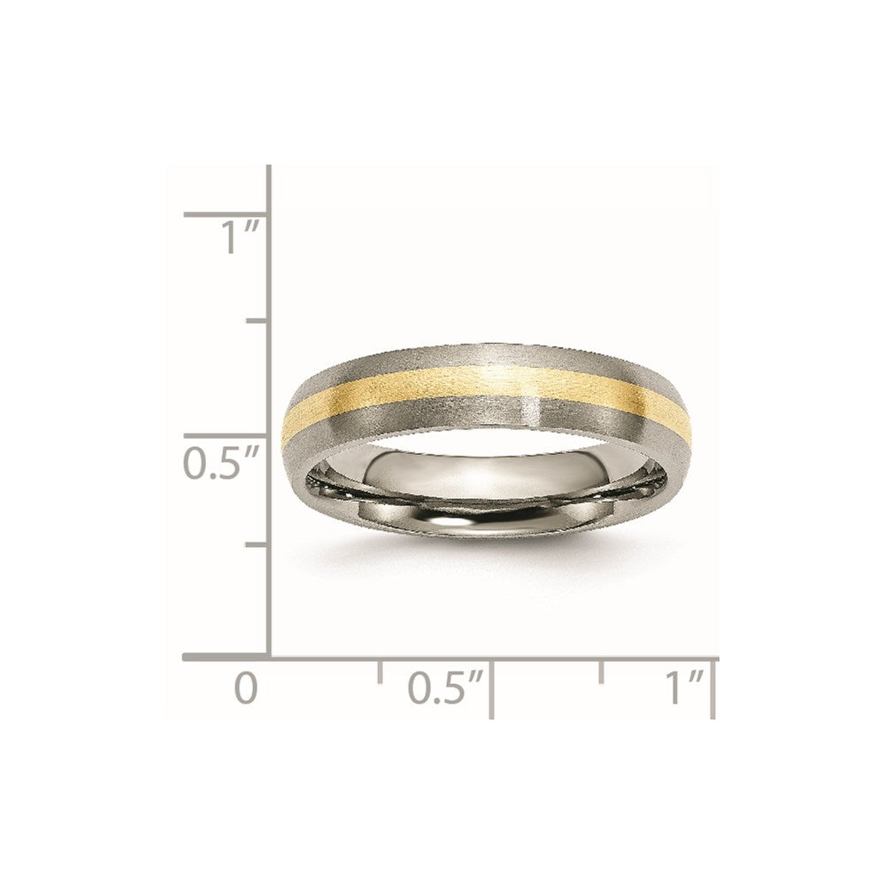 Chisel Titanium Brushed with 14k Gold Inlay 5mm Band