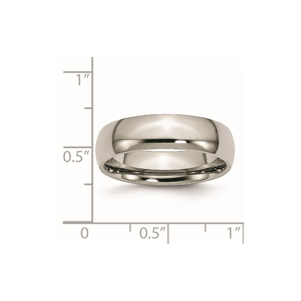 Chisel Titanium Polished 6mm Half Round Band