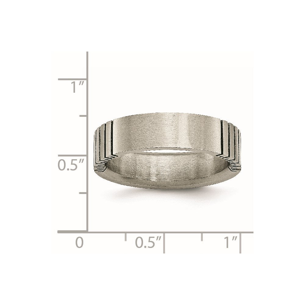 Titanium Flat Grooved 6mm Brushed Band