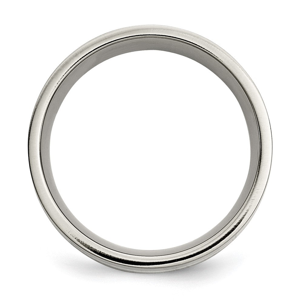 Titanium Polished w/Sterling Silver Inlay 8mm Flat Band