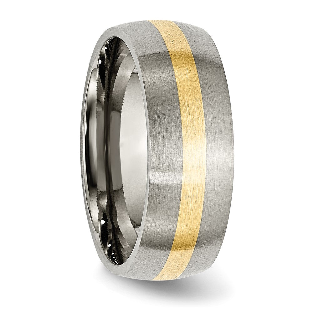 Chisel Titanium Brushed with 14k Gold Inlay 8mm Band