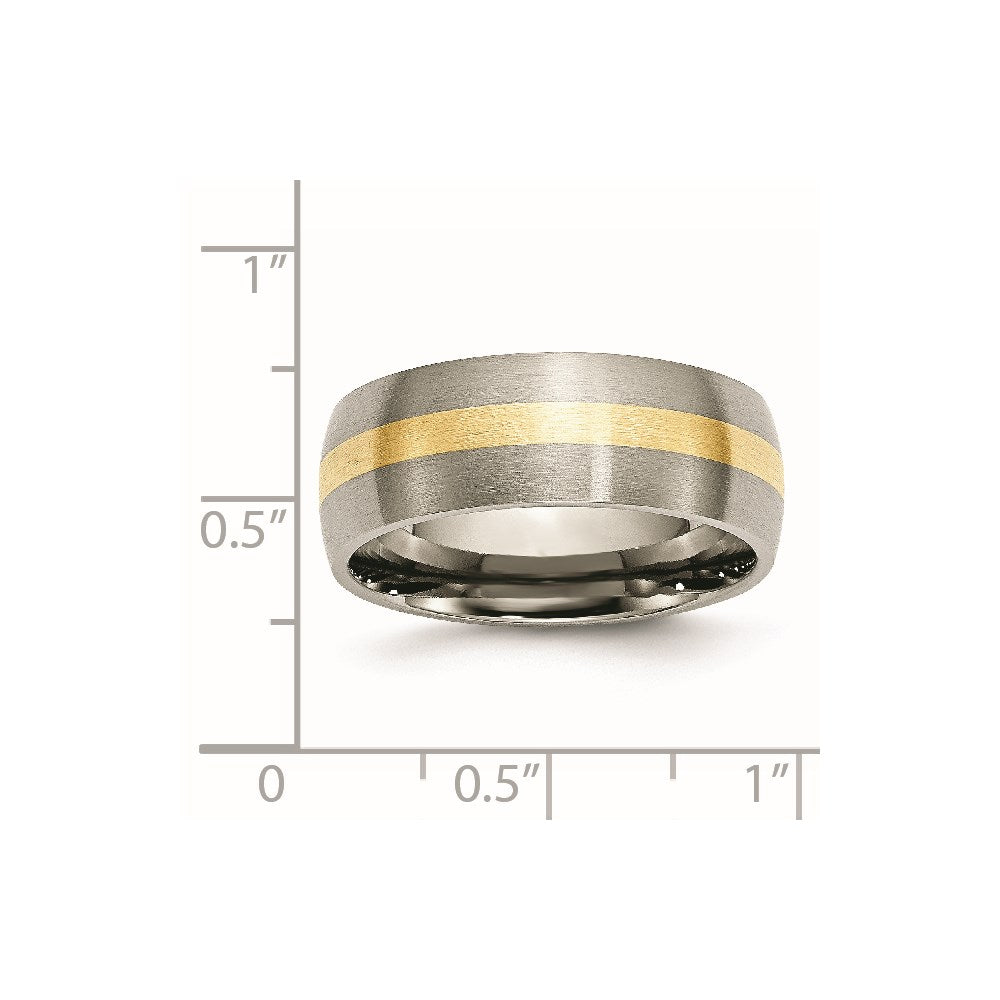 Chisel Titanium Brushed with 14k Gold Inlay 8mm Band