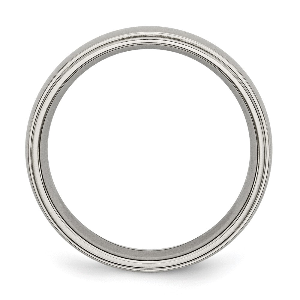 Chisel Titanium Polished 6mm Ridged Edge Band