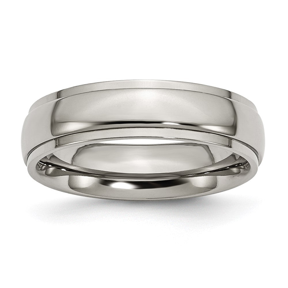 Chisel Titanium Polished 6mm Ridged Edge Band