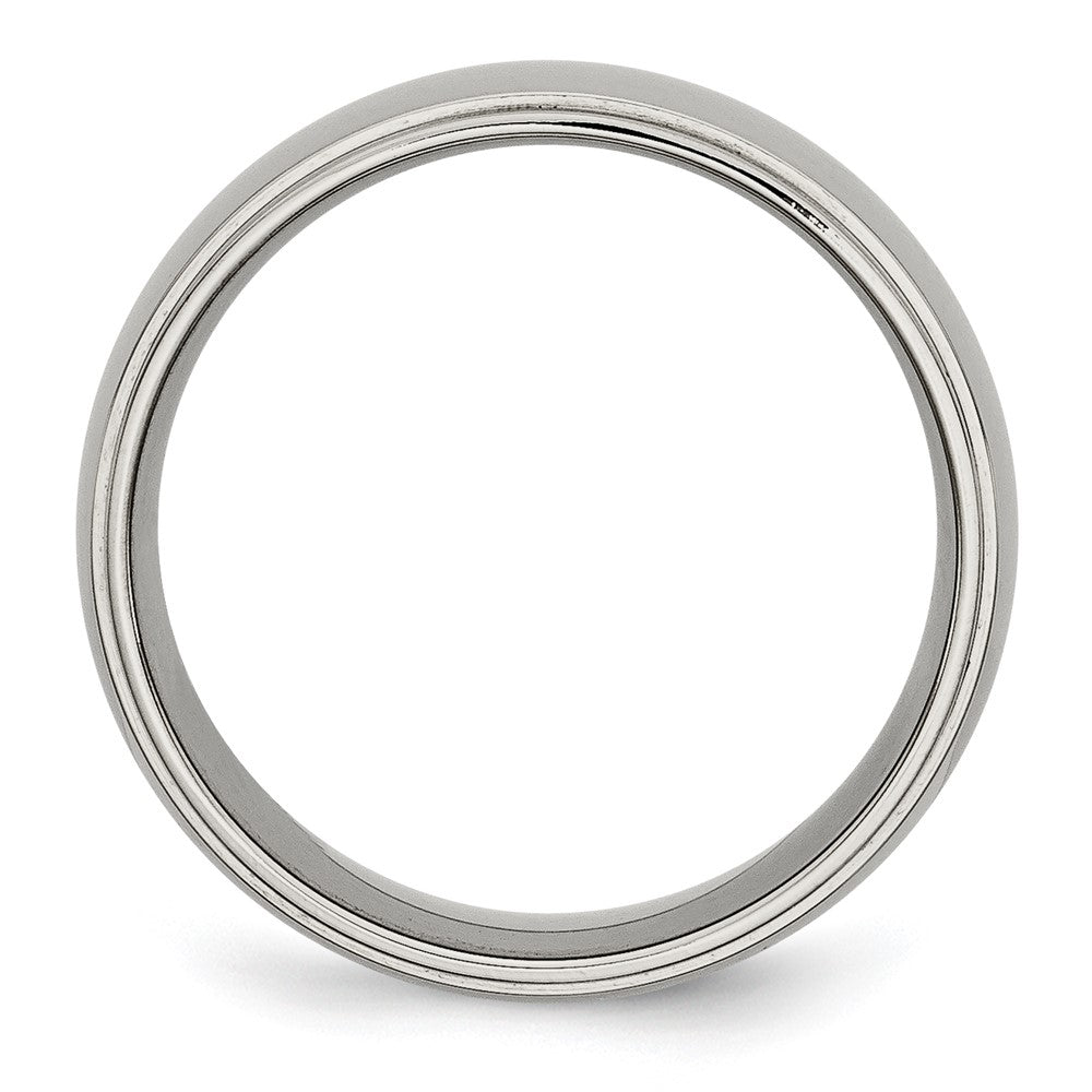 Chisel Titanium Polished 8mm Ridged Edge Band