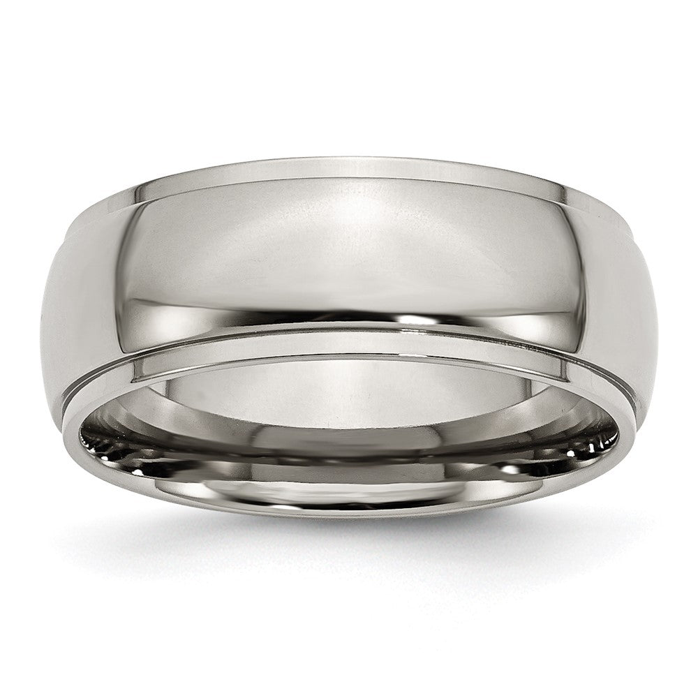 Chisel Titanium Polished 8mm Ridged Edge Band