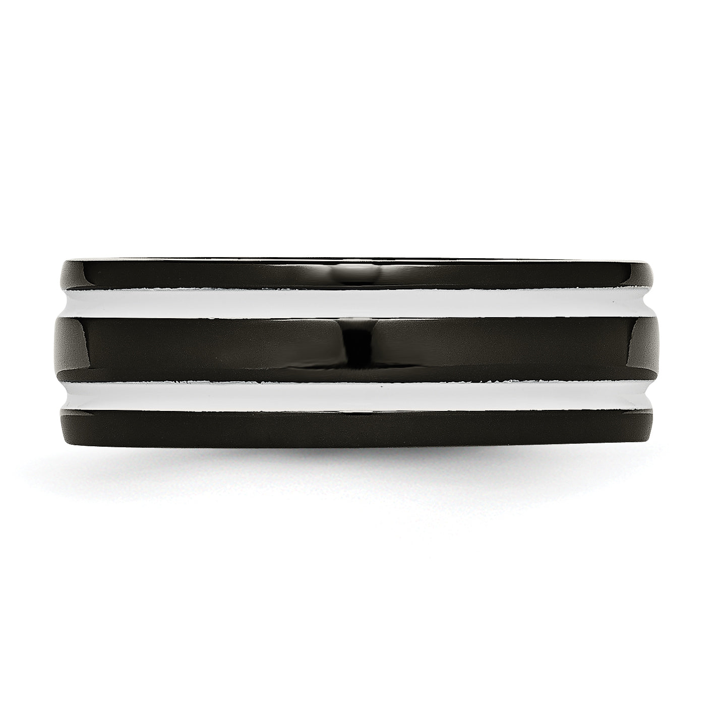 Titanium 8mm Black IP-plated Polished Band TB256