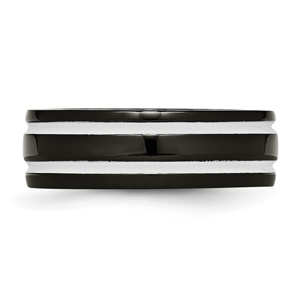 Titanium 8mm Black IP-plated Polished Band