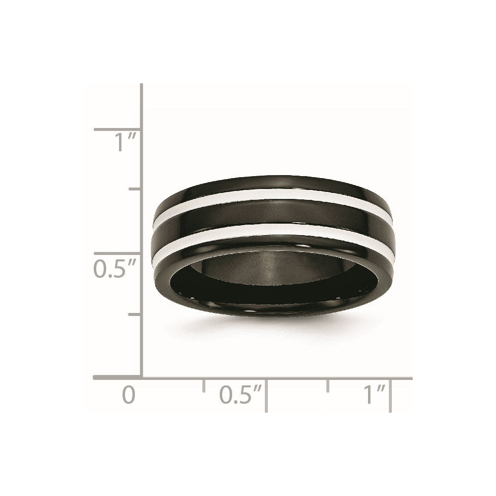 Titanium 8mm Black IP-plated Polished Band