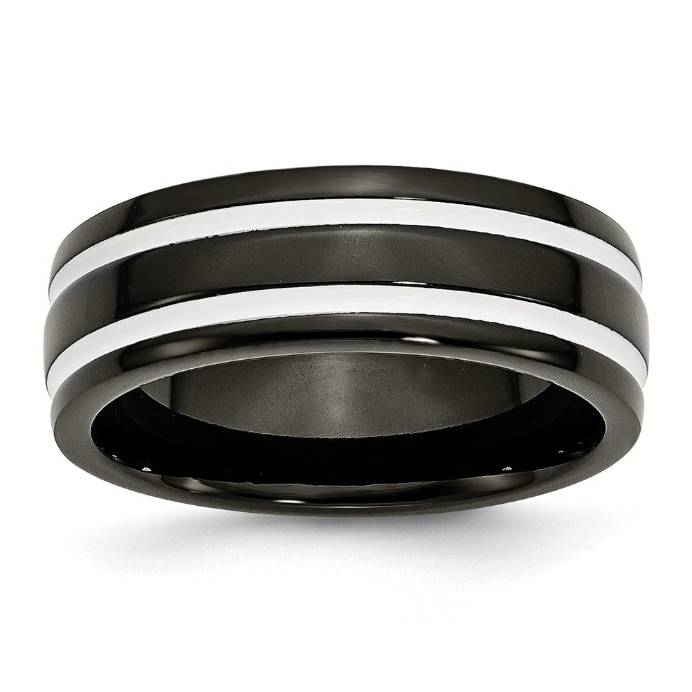 Titanium 8mm Black IP-plated Polished Band