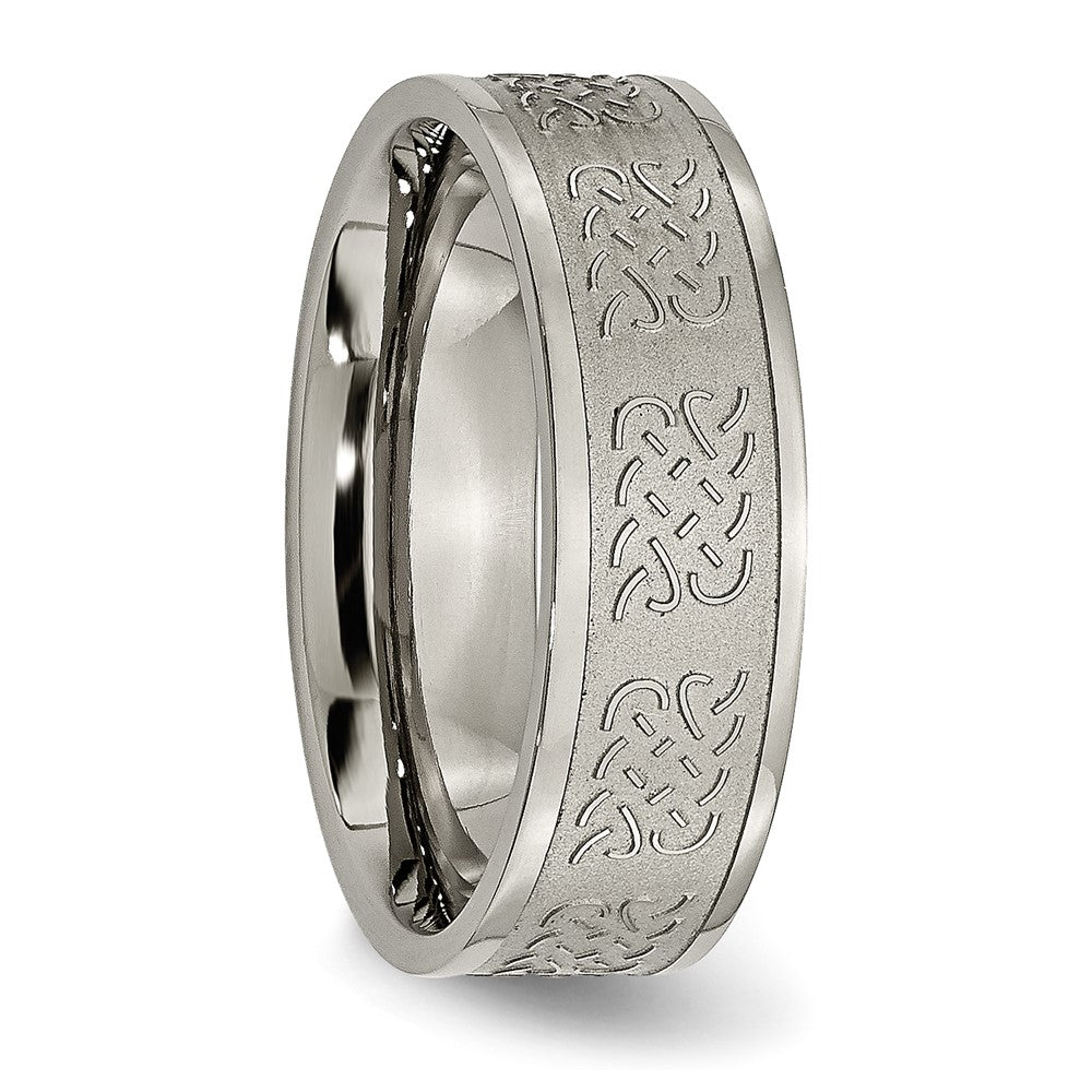 Titanium Satin Center 7mm Fancy Design Band