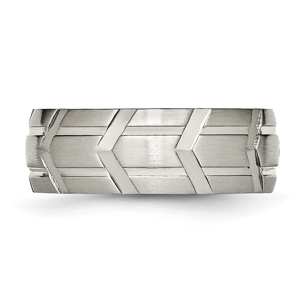 Chisel Titanium Brushed and Polished 8mm Band