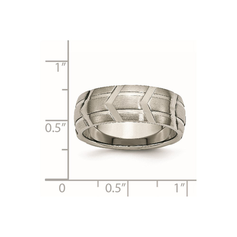 Chisel Titanium Brushed and Polished 8mm Band