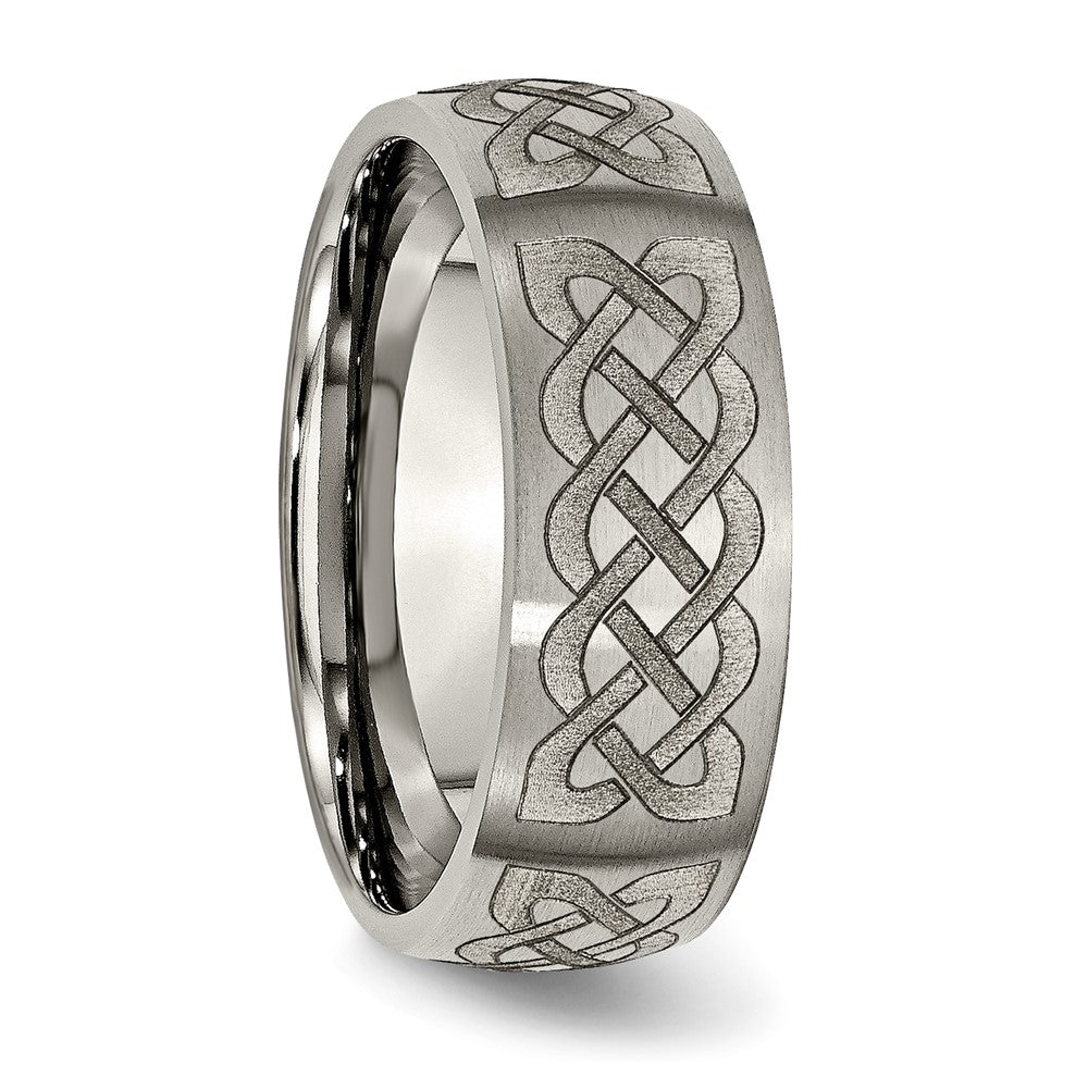 Chisel Titanium Brushed Celtic Laser Design 8mm Band