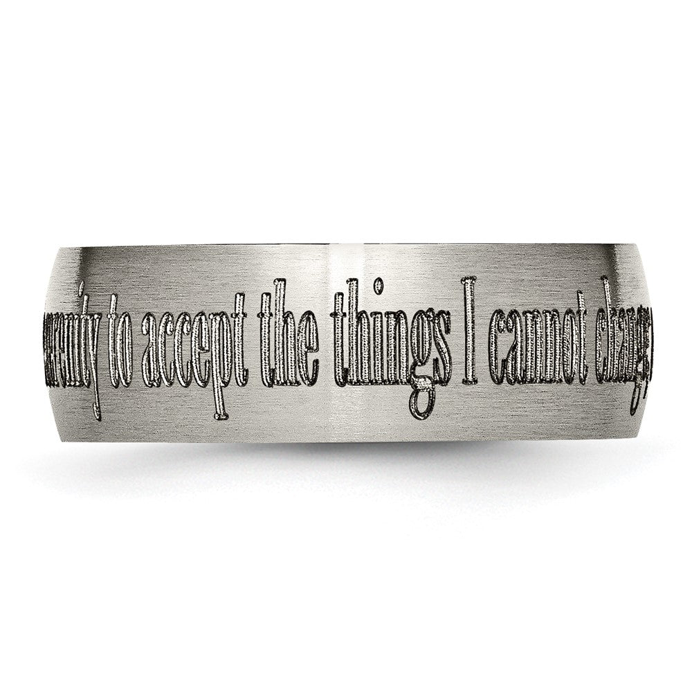 Chisel Titanium Brushed Serenity Prayer Laser Design 8mm Band